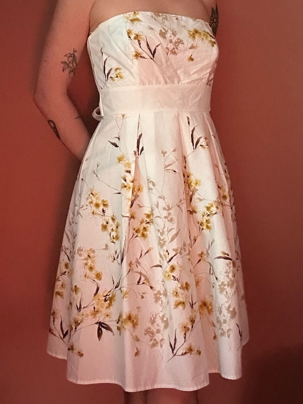 Vintage A.P.N.Y. strapless floral a-line dress - Picture 2 of 7